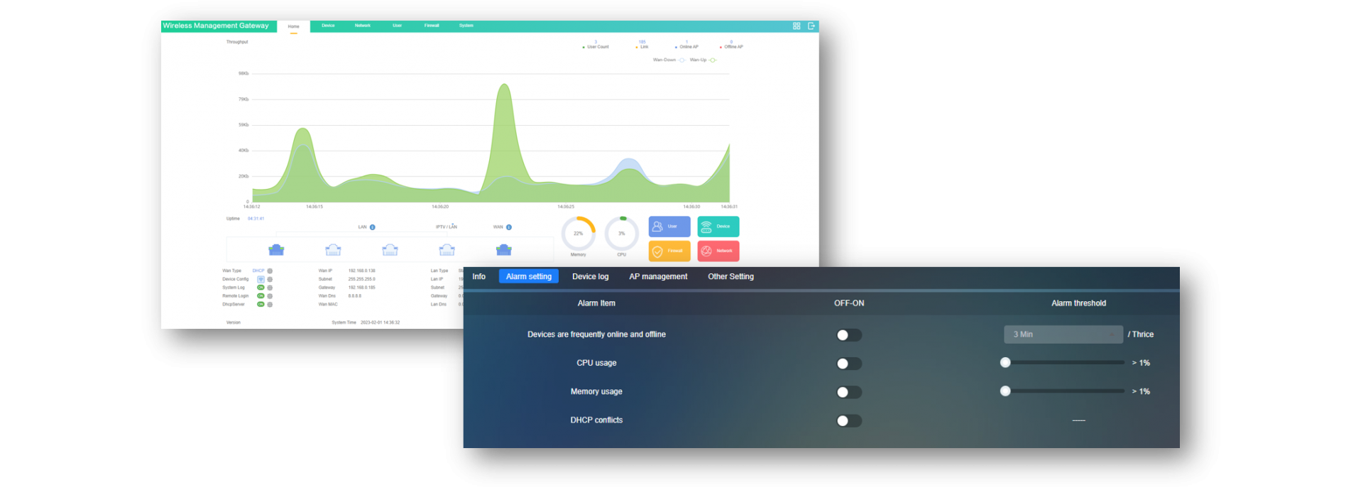 Live Network Status Monitor and Cloud Notify
