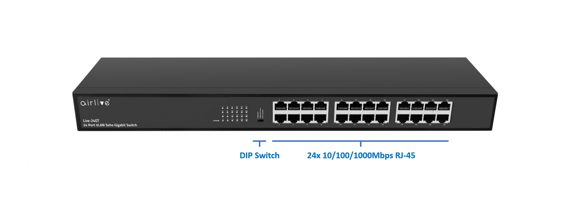 More than just a Plug-and-Play 24-Port Gigabit Switch VLAN and Flow Control are also supported.