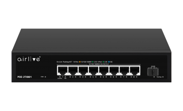 POE-2TX801-150 AT: 9-port Multi-Gigabit POE+ Switch, 802.3af/at, 150W