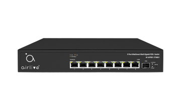 AI-WPOE-2TX801-150: AirCore 9-Port WEB-Smart and AI Management 2.5GE PoE+ Switch, including 1*10G SFP+
